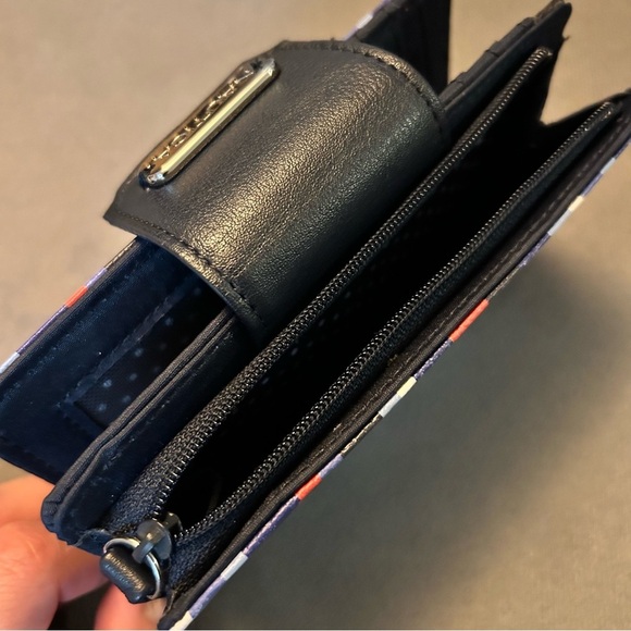 Nautica Striped White Blue Black and Red Wallet with RFID Protection - Picture 4 of 4